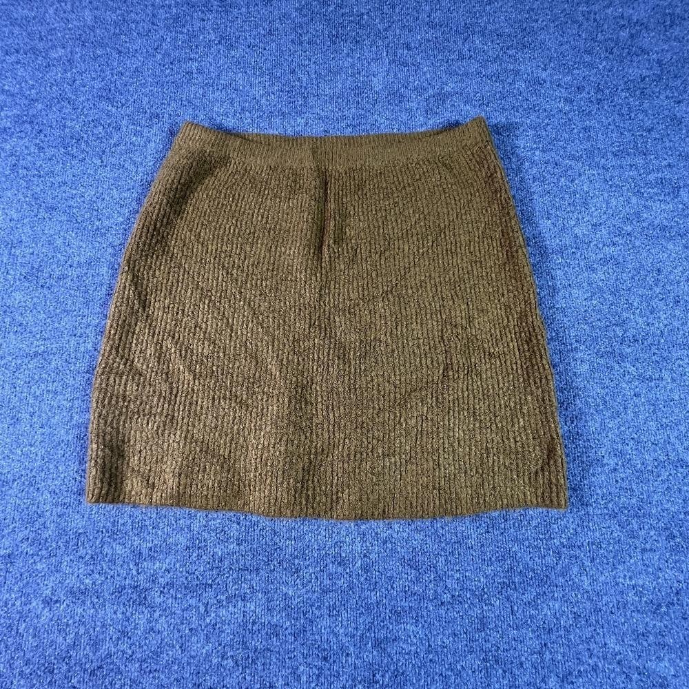 American Eagle Outfitters A-Line Mini Skirt Womens XL Brown Acrylic Knit Stretch
